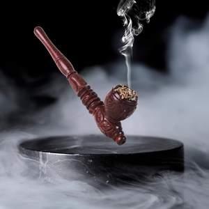 Pipa de fumar de madera rústica hecha a mano para amantes del tabaco clásico, pipa de madera natural con acabado pulido suave a bajo precio. - Product Image 4