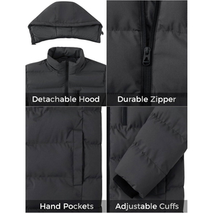 Chaqueta acolchada para hombre ultra cálida personalizada con poliéster transpirable Chaqueta acolchada para hombre de alta calidad con puños elásticos - Product Image 3