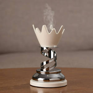 Decent Incense <b>burner</b> Arabian <b>Bakhoor</b> <b>burner</b> for Fragrance Royal Golden Polish Metal Mubkhar with Tray Set of 2 Premium Quality - Product Image 5