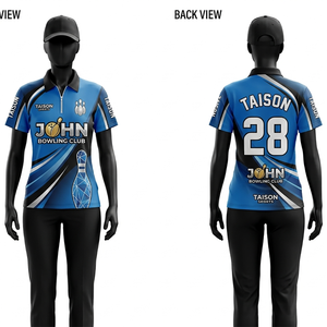 Womens <b>bowling</b> Jersey 180 GSM Breathable Polyester Mesh Aqua Navy Gold Panel Design Sublimation Custom Team Logo Uniform - Product Image 2