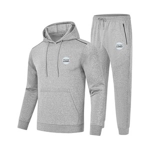 Ensemble de survêtements d'hiver décontractés à capuche en polaire deux pièces pour hommes Tenues de jogging - Product Image 3
