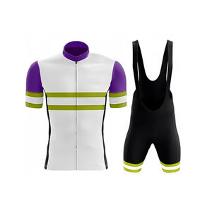 Uniforme de bicicleta de carretera transpirable de alta calidad para hombres, conjunto de Jersey de Ciclismo de manga corta, Kit de pantalones cortos, venta de fábrica, servicio OEM disponible - Product Image 3