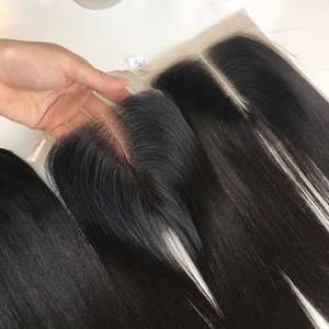 Article chaud Extensions de cheveux crus vietnamiens droits soyeux Super noirs trame de cheveux humains noirs naturels pour Machine de trame de génie - Product Image 1