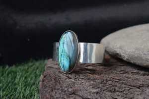 Bracelet unique en argent sterling 925 avec pierre précieuse labradorite naturelle, design unique, artisanat indien, best-seller pour les fêtes religieuses - Product Image 4