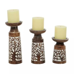 Magnifique support de bougie en bois fait main, écologique, de haute qualité, très vendu, pour la décoration de table. - Product Image 3