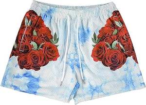 Shorts en maille à imprimé graphique pour hommes, shorts décontractés streetwear, shorts de course et de basketball pour l'été - Product Image 6