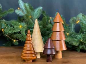 Décoration de fête de Festival de jardin de maison de table d'arbre de Noël intérieur/extérieur en bois rustique pour décorations de Noël - Product Image 3