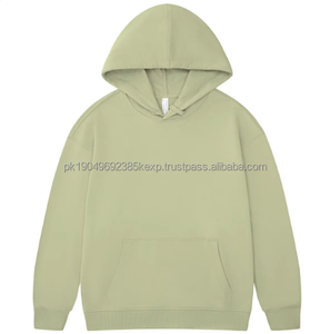 Sweat-shirt à capuche pour homme 100% coton uni Prêt à expédier Pull oversize Essentiels Teinture unie Ample XL pour l'automne Options OEMODM - Product Image 3