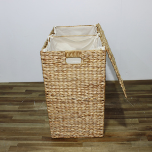 โรงงานเวียดนามผักตบชวามุมซักรีด Hamper ห้องน้ําสกปรกเสื้อผ้า Storage Hamper ตะกร้าซักผ้าพร้อมที่จับ - Product Image 3
