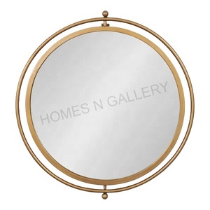 Luxury Classical Rounded Shape Silver <b>Framed</b> Mirror <b>Antique</b> Gold Decorative Mirrors Wall - Product Image 1