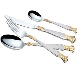 Poignée à bulles noire couleur argent plaqué fini couverts en acier inoxydable lave-vaisselle couverts pour restaurant à la maison ensemble de 4 - Product Image 4