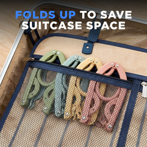 10pcs Set Foldable Travel <b>Plastic</b> Clothes Hangers Space-Saving Single-Tier Clothing Organizer for Wardrobe - Product Image 3