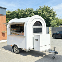 Remolque Móvil de Comida Estilizado en Venta, Carrito Totalmente Equipado para Helados y Aperitivos Fritos, con Energía Integrada, Camión de Concesiones Resistente a la Corrosión