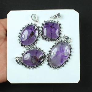 Pendentif en argent sterling 925 fait à la main pour femmes améthyste africaine naturelle Cabochon en vrac lunette pendentifs de mode breloques - Product Image 4