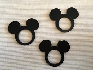 Acrylic Mickey Napkin <b>Ring</b> PCS Black <b>Cartoon</b> Shape Modern Style Polished Finish Perfect for Parties and Wedding - Product Image 5