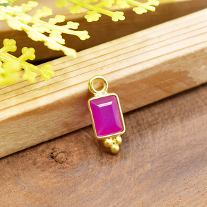 เครื่องประดับพลอยสีชมพูทรงเหลี่ยมเพชรพลอยรูปทรงเล็กๆเสน่ห์การออกแบบสามราวาทำเครื่องประดับแบบ DIY - Product Image 1