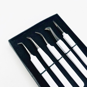 Pince à épiler en acier inoxydable durable pour extensions de cils Volume russe pince à épiler à pointe pointue noire droite - Product Image 4