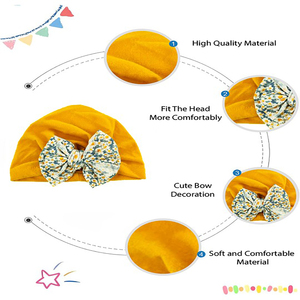 Gorro de invierno a la moda con turbante suave y elegante para bebé con lazo para niñas gorro de paja a la moda para niños - Product Image 4