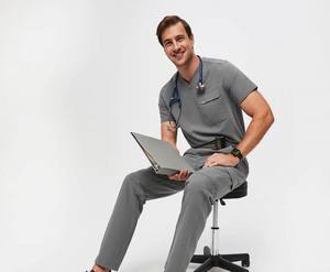 ชุดสครับสำหรับบุรุษแบบสบาย ผลิตจากผ้าทวิลผสมสแปนเด็กซ์ สีและดีไซน์ตามสั่ง MOQ ต่ำ - Product Image 5