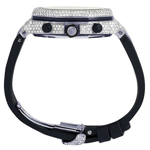 Montre pour homme en acier inoxydable avec quartz glacé et moissanite - Product Image 5