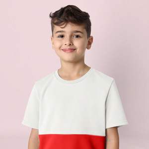 Conjunto de Camiseta de Manga Corta para Niñas y Niños, Primavera-Otoño 2026, Estilo Casual, Dos Piezas para Verano, Suministro ODM, Diseño Liso - Product Image 5