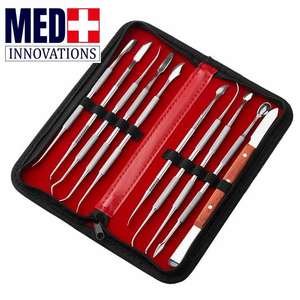 Juego de 10 instrumentos de depilación Dental de acero inoxidable, herramientas de base quirúrgica con estuche para tallado de cera - Product Image 6