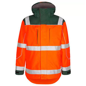Ropa de construcción Impermeable a prueba de viento Ligero Softshell Hi Vis Seguridad Cremallera Cinta reflectante Chaquetas lavadas - Product Image 3