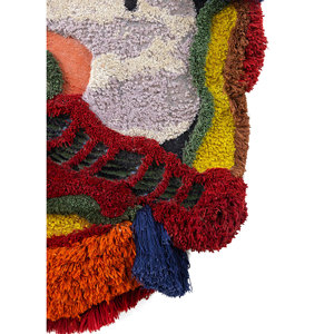 Tapiz Abstracto de Lana de Marfil y Seda de Bambú Caminantes, Decoración de Pared Artística - Product Image 3