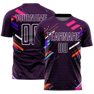 Vente en gros directe OMMIZ INDUSTRY, maillot de football personnalisé en sublimation, formes géométriques rouge feu et noir - Product Image 5