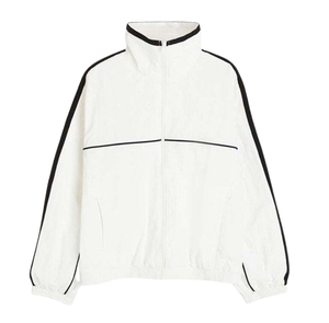 High Quality 100% Nylon Lightweight Full Zip Oversized <b>Mens</b> Crinkle Windbreaker <b>Reflective</b> Stripes Nylon <b>Jacket</b> - Product Image 1