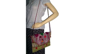 Pochette banjara indienne faite à la main sur mesure Vintage Tribal Style bohème doublure en coton brodé fermeture à glissière pour la fête - Product Image 5