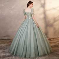 Robe longue décontractée en tulle à épaules dénudées, coupe trapèze, élégante, unie, 100 % coton, pour fête d'anniversaire de princesse, écologique, lavable, naturelle