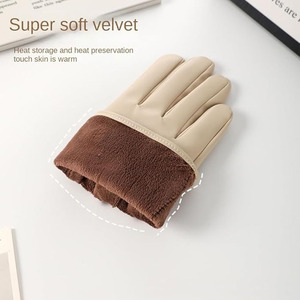 Guantes de Piel de Oveja Personalizados para Mujer, con Pantalla Táctil, Térmicos, Forrados de Algodón para Invierno, Casuales, Cálidos, para Exteriores - Product Image 6