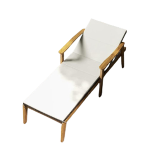 Chaise de jardin en teck massif avec structure en bois et rembourrage en mousse, au design moderne et minimaliste - Product Image 6