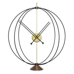 นาฬิกาตั้งโต๊ะไม้และโลหะ นาฬิกาตั้งโต๊ะ การออกแบบตารางที่ไม่ซ้ํากัน ไม้เป็นกลาง ของตกแต่งบ้าน นาฬิกาแขวนสมัยใหม่ นาฬิกาแขวน โลหะสมัยใหม่ - Product Image 1
