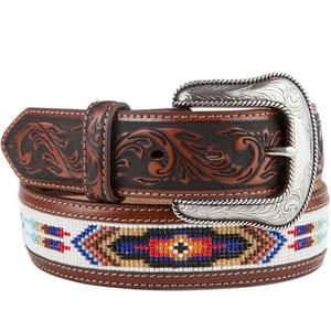 Cinturón de Cuero Frontier Beads, Artesanía Occidental con Hebilla de Aleación Hecha a Mano, Suministro Directo de Divine International - Product Image 2