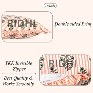 ปลอกหมอนอิงลายดอกซัลมอน ลายทาง แต่งระบาย สไตล์ตะวันตก ผ้าฝ้ายแท้ ถอดซักได้ ทันสมัย หรูหรา - Product Image 3