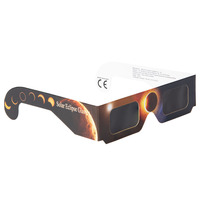Lunettes d'éclipse solaire en carton certifiées ISO 12312-2 2026 & 2027, vente en gros, impression personnalisée neutre, verres PET, unisexe