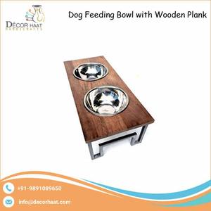 Modern Designer Metal <b>Dog</b> Bowl with Wood <b>Stand</b> Handmade in Superior Quality Classic Stylish Fancy Bowl for Wholesale - Product Image 5
