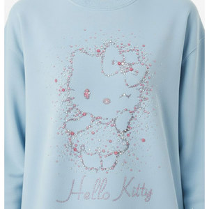 เสื้อสเวตเชิ้ตผู้หญิงผ้าฟลีซทรงโอเวอร์ไซส์ อุ่นสบาย ทรงปกติ ผ้าเนื้อนุ่ม สวมใส่สบายทุกวัน เหมาะสำหรับแฟชั่นฤดูหนาว สไตล์สตรีท ประดับด้วยคริสตัล - Product Image 2