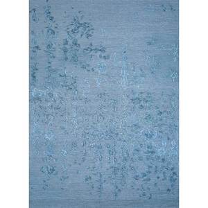 Alfombras Imara Azules Clásicas con Diseño Floral, de Lana y Viscosa, Hechas a Mano, de 10 mm de Grosor, TNQ-639, para Uso Doméstico, Sala de Estar, Pasillo, Dormitorio Juvenil - Product Image 1