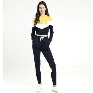 Ensemble de jogging de sport à capuche 100% coton deux pièces avec veste de piste d'équipe et pantalon de survêtement - Product Image 3