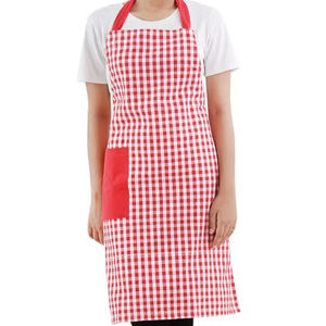 Babero teñido en hilo de algodón 100%, delantal, cintura gris, babero, comida, salón de cocina, peluquero, jardín, barbacoa, PE, LDPE, PU, tela vaquera de PVC, poliéster - Product Image 1