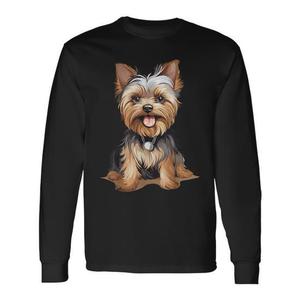 Camiseta de Manga Larga con Gráfico de la Raza de Perros Yorkshire Terrier (Yorkie), Producto Promocional - Product Image 1