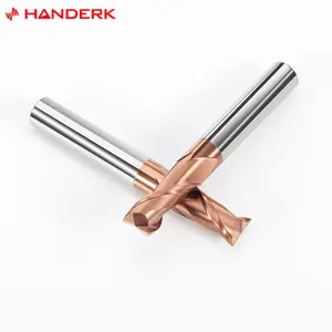 HANDERK OEM Keyway End Mill Set TiSIN recubierto de carburo sólido Fresa Flat Endmill Set para herramienta de corte CNC