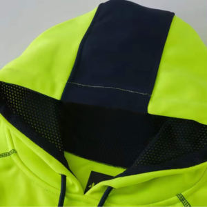 HiVis Sweats à capuche de sécurité avec fond noir pour vêtements de travail Pull de construction en polaire Orange fluorescent réfléchissant pour l'extérieur - Product Image 5