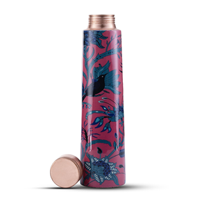 Bouteille d'eau en cuivre de qualité supérieure avec conception d'impression en émail Avantages pour la santé Bouteille en métal en cuivre pur Top Sale - Product Image 6