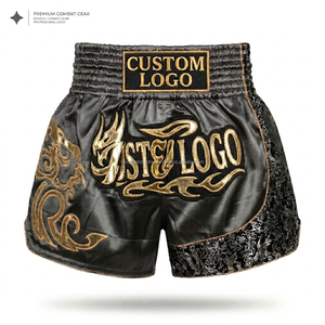 Shorts de lutte OEM, vente en gros d'usine, logo personnalisé, satin durable, 100% polyester, fournisseur de marque privée - Product Image 1