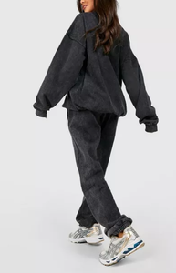 Chándal de lavado ácido Premium básico personalizado para hombre de algodón pesado de gran tamaño personalizado servicio OEM oferta al por mayor tendencia 2024 calidad - Product Image 2