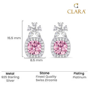 ซื้อต่างหูเงินแท้ 925 พรีเมียมสำหรับผู้หญิงและเด็กผู้หญิง ต่างหูเพชรทรงเจ้าหญิงเคลือบทอง 14K ดีไซน์ทันสมัยรูปดอกไม้และหยดน้ำ - Product Image 5